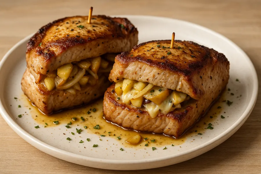 apple stuffed pork chops 1