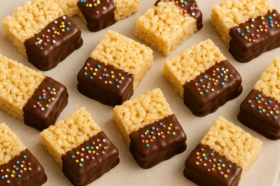 chocolate dipped rice krispies 1