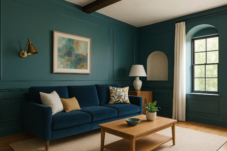 blue living room ideas with green
