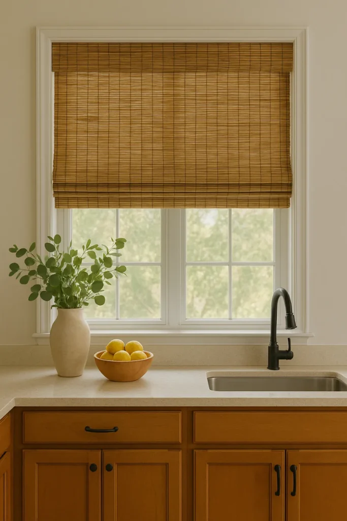 bamboo blinds indoor kitchen 2