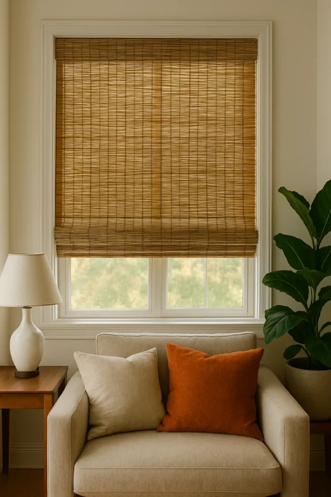 bamboo blinds indoor living room