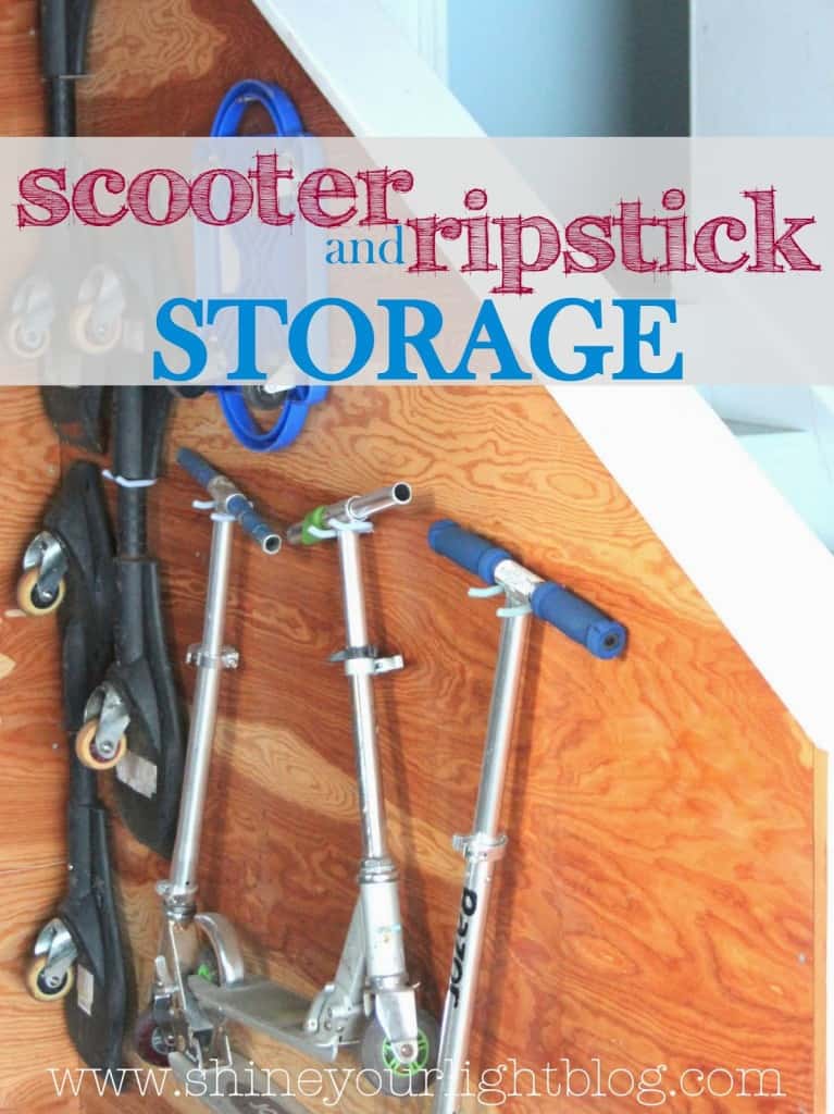Garage Organization | Razor Scooter Ripstick Storage - Shine Your Light