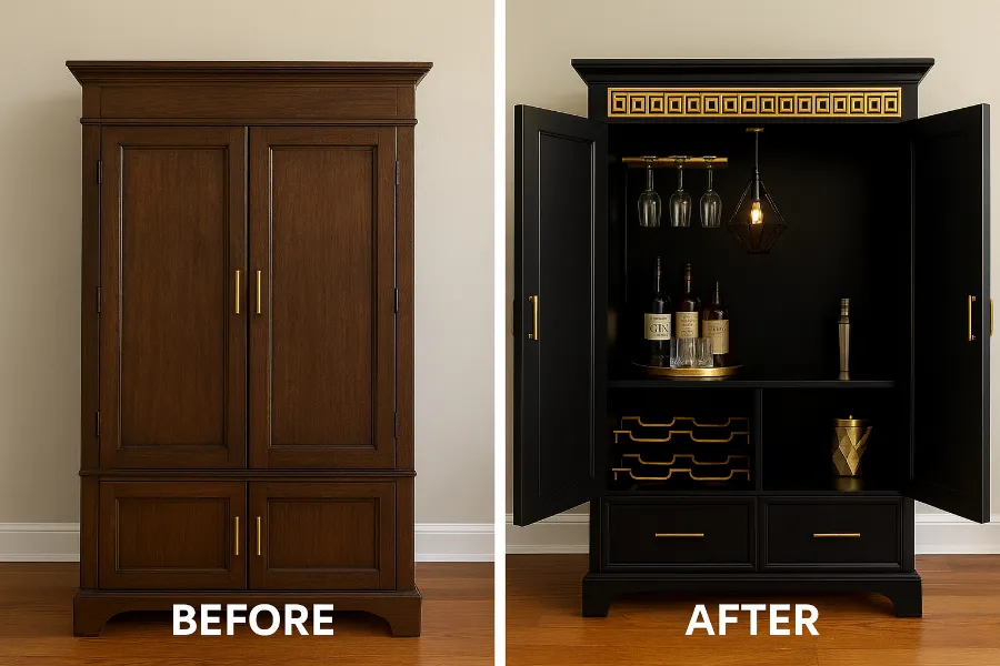 diy armoire bar 3