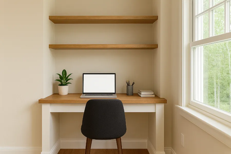 built in desk alcove 1