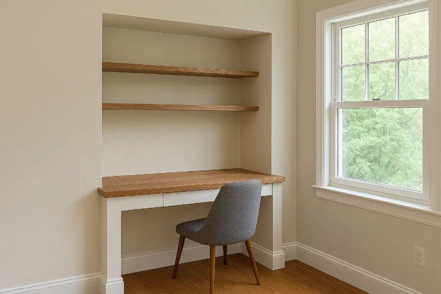 built in desk alcove 2