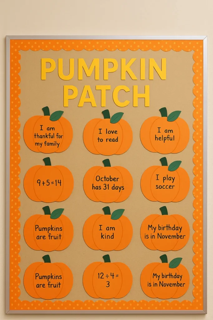 november bulletin board ideas pimpkin