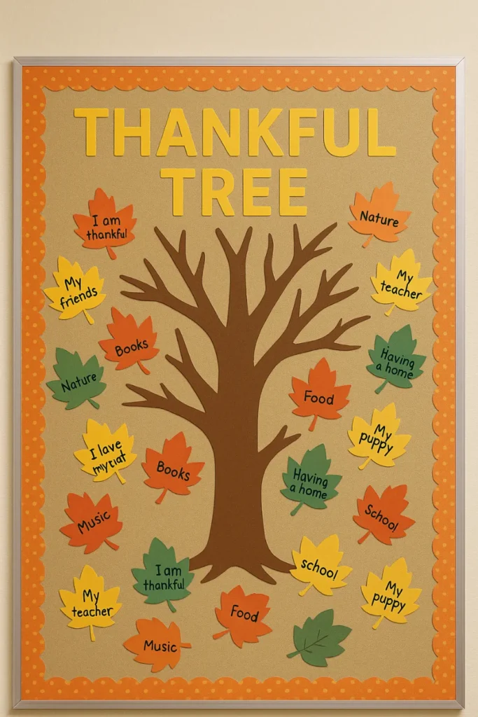 november bulletin board ideas tree