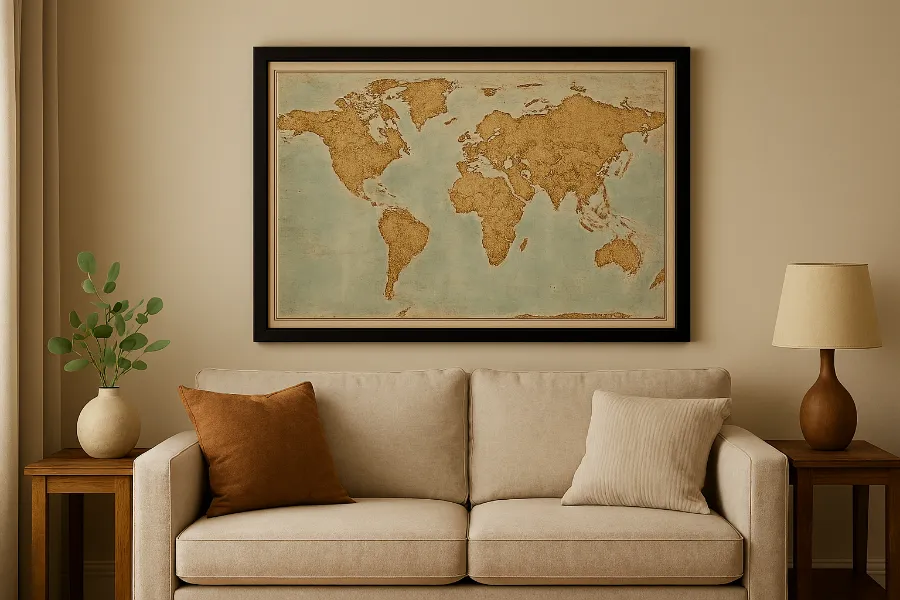 framed world map 1