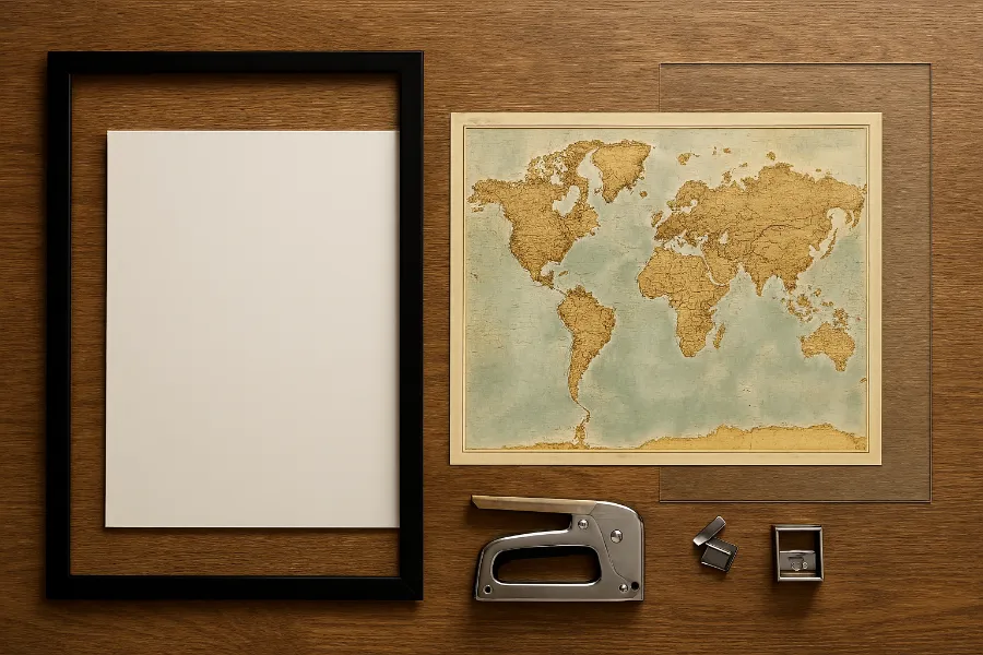 framed world map 2