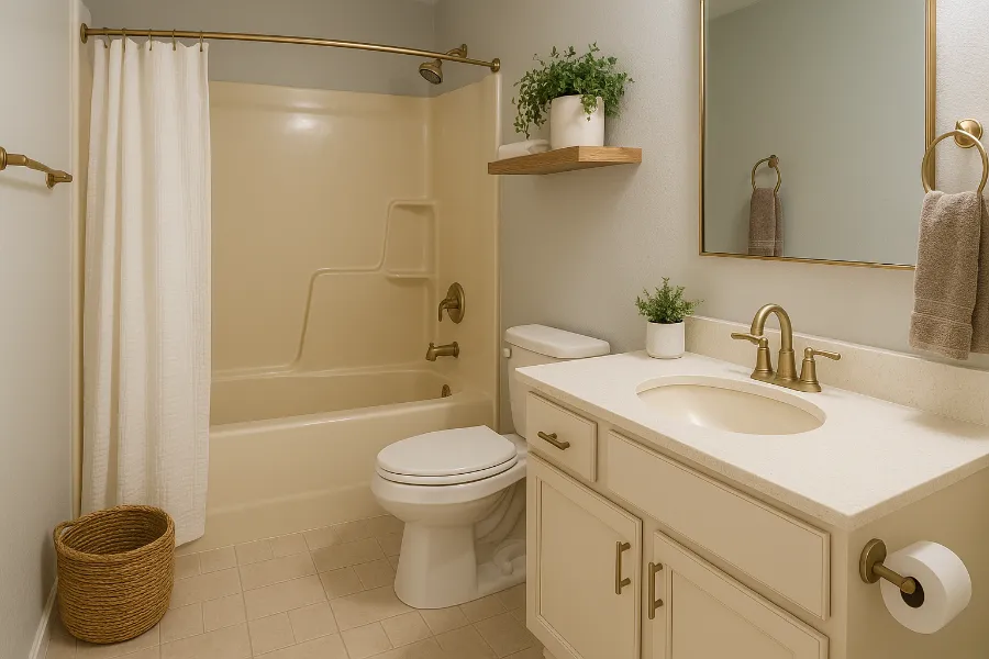 modern almond bathroom 1
