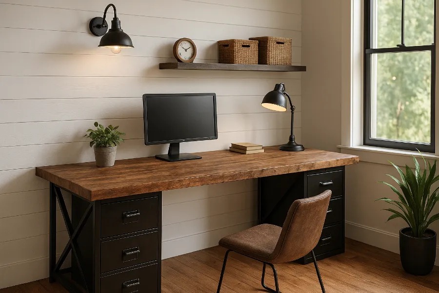 rustic industrial desk