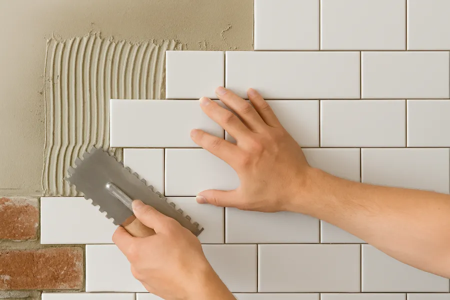 tile over brick fireplace 1