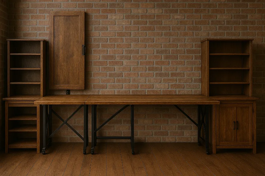 wall rustic industrial desk