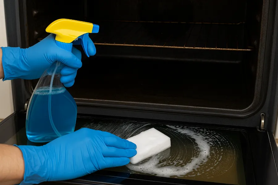 how to clean oven glass 2