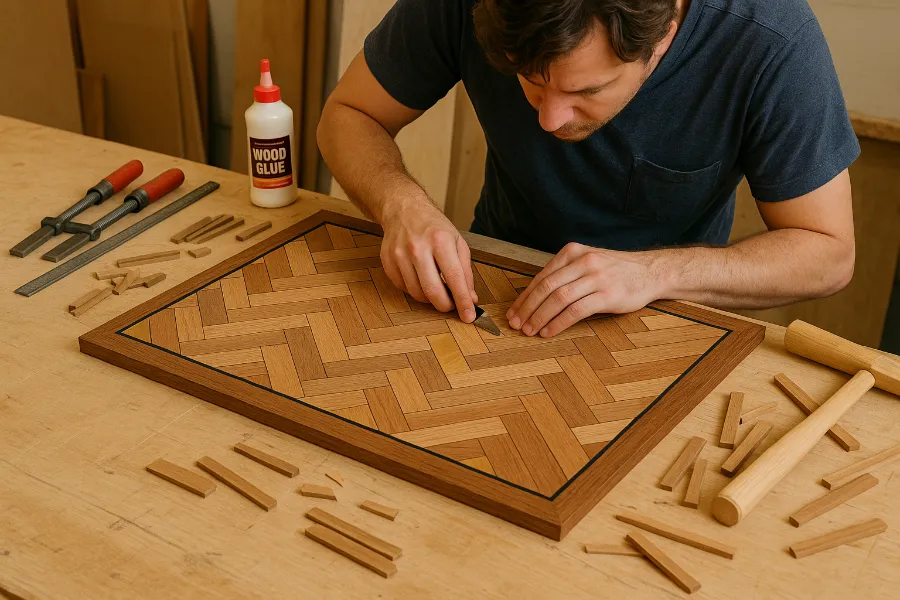 inlaid wood desktop 3