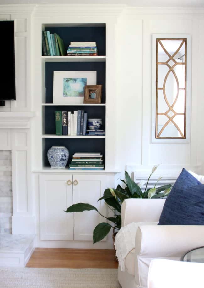 small bookcases with glass doors