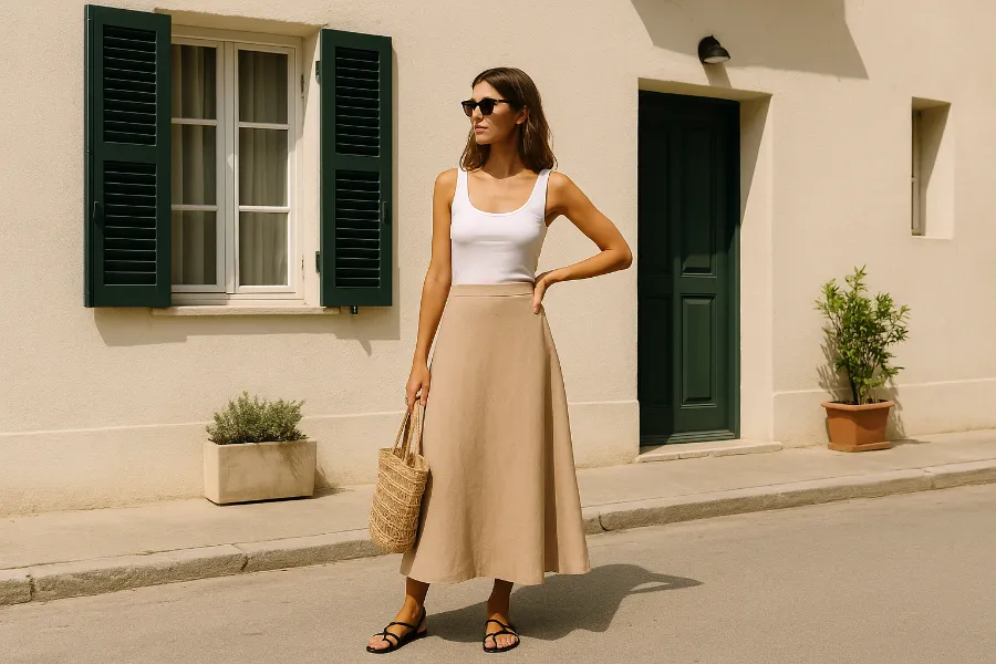 how to style long skirts in summer 1