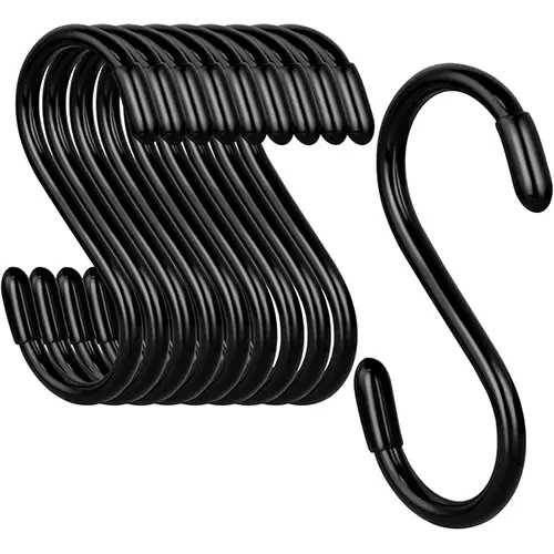 3 Inch Vinyl Coated S Hook,S Hooks for Hanging Plants ,10 Pack Non Slip Heavy Duty S Hooks