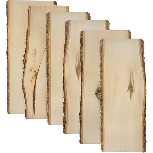 Walnut Hollow Rustic Basswood Plank 23 with Live Edge Wood (Pack of 6)