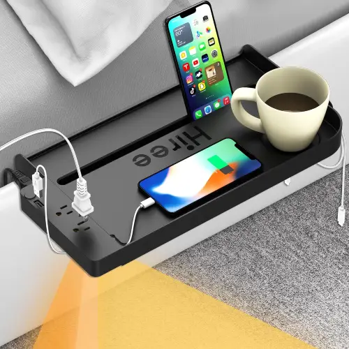 Bedside Shelf for Dorm Bunk Bed with USB Charging Port and AC Outlets