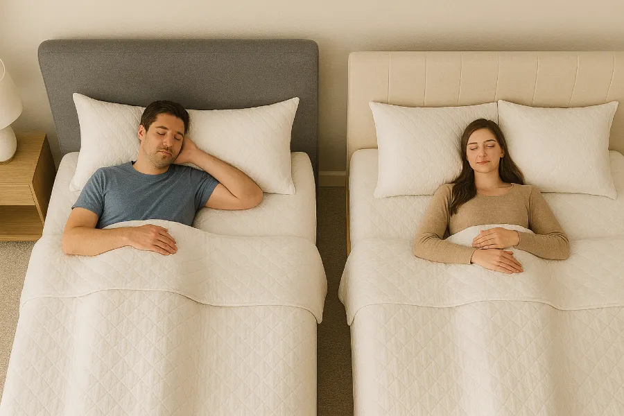 A_photograph_features_two_beds_side_by_side, _each_