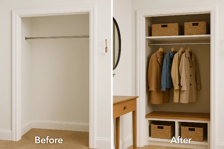 Foyer Entryway Closet Makeover: Ubah kesan pertama Anda