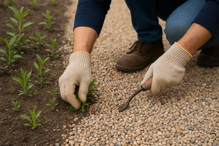 Preventing Weed Growth Under Pea Gravel 3