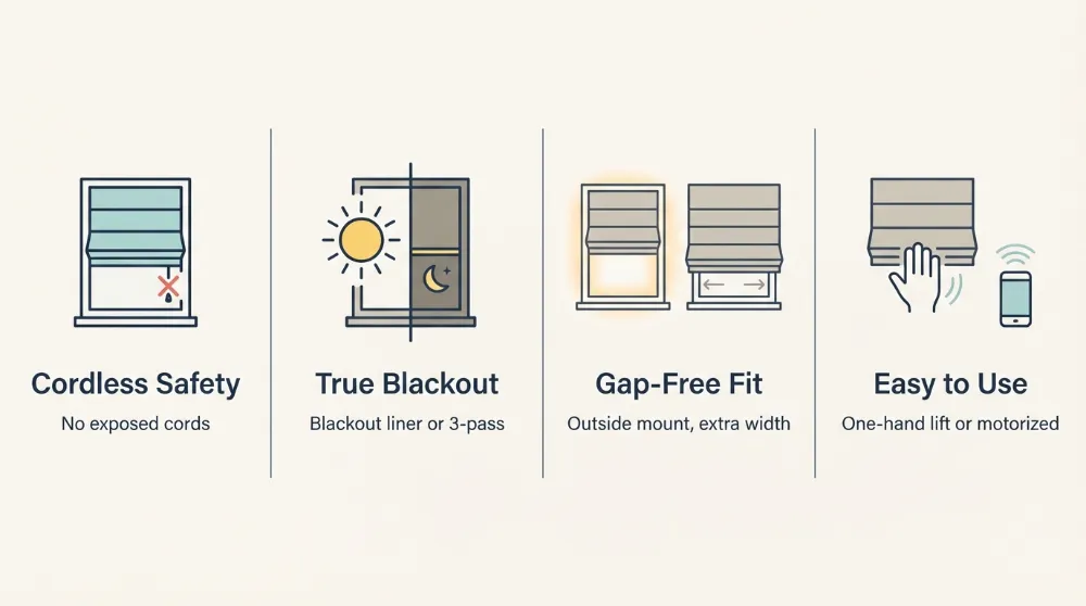 Blackout Roman Shades for a Peaceful Nursery 2