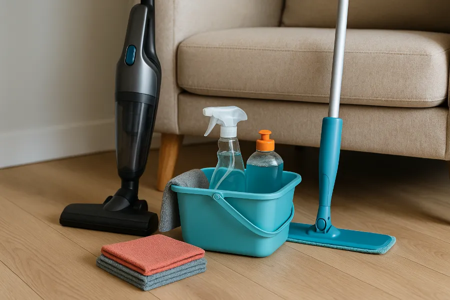 Perlengkapan Pembersihan Mudah untuk Ruang Tamu Kecil