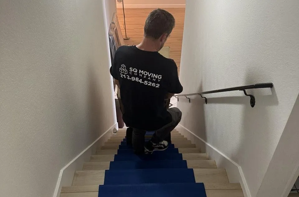 Prep tight areas stairs, elevators, and hallways