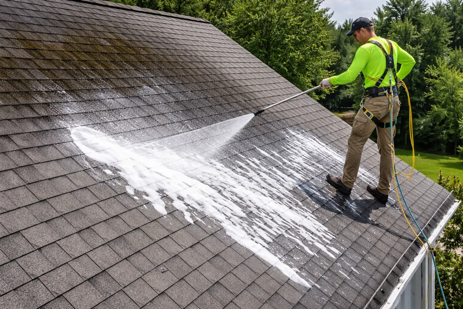 Is Soft Wash Roof Cleaning Safe for Asphalt Shingles