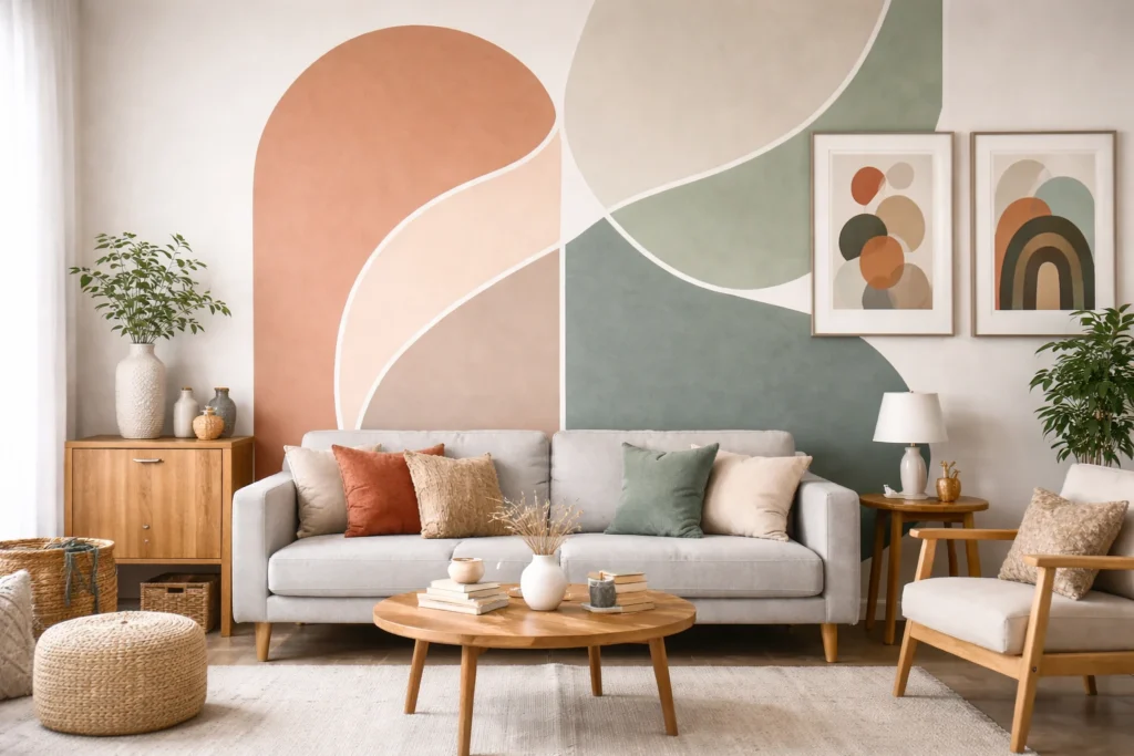 DIY Accent Wall Painting Ideas Without Wallpaper 2