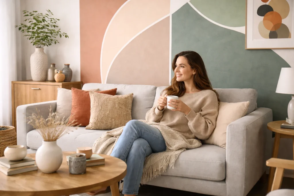 DIY Accent Wall Painting Ideas Without Wallpaper 5