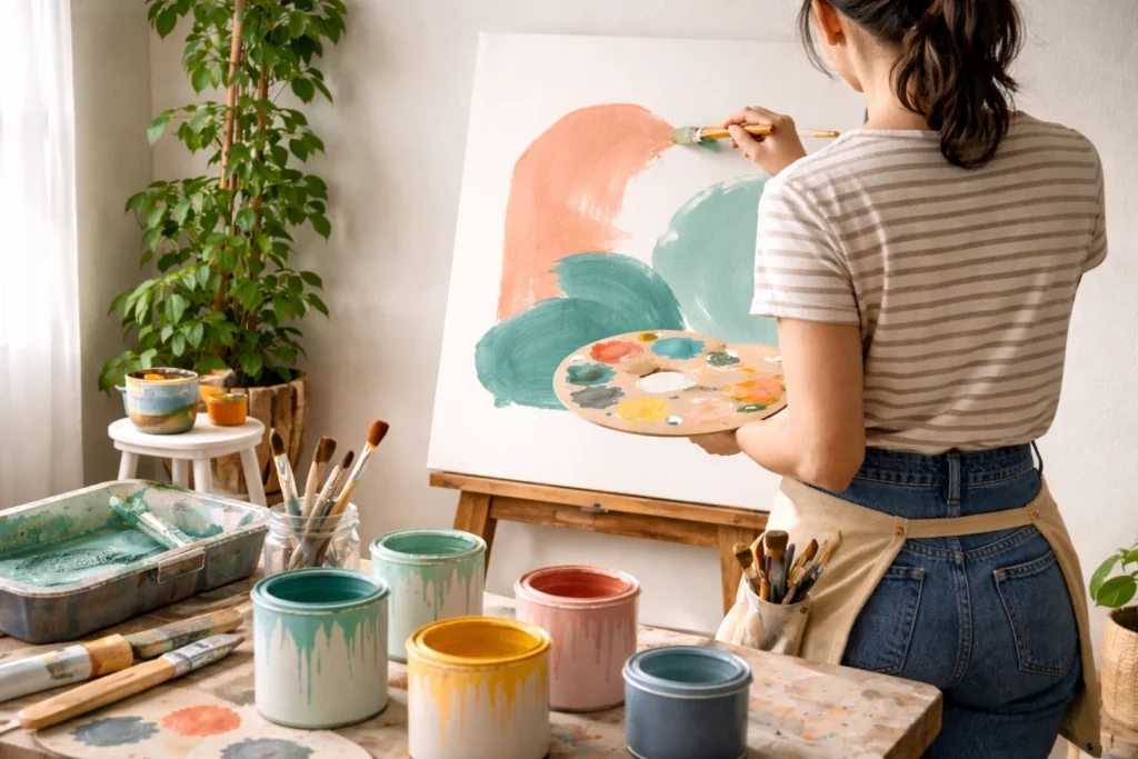 DIY Painting Ideas Using Leftover Paint 2