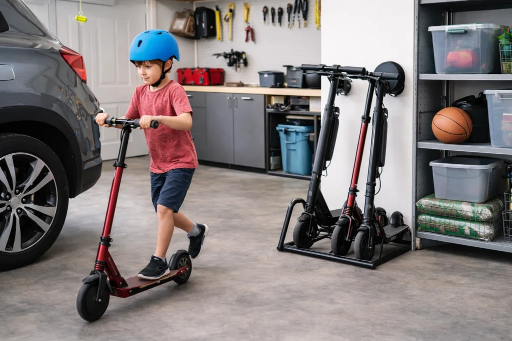 Garage Scooter Rack vs Wall Hooks Comparison 2