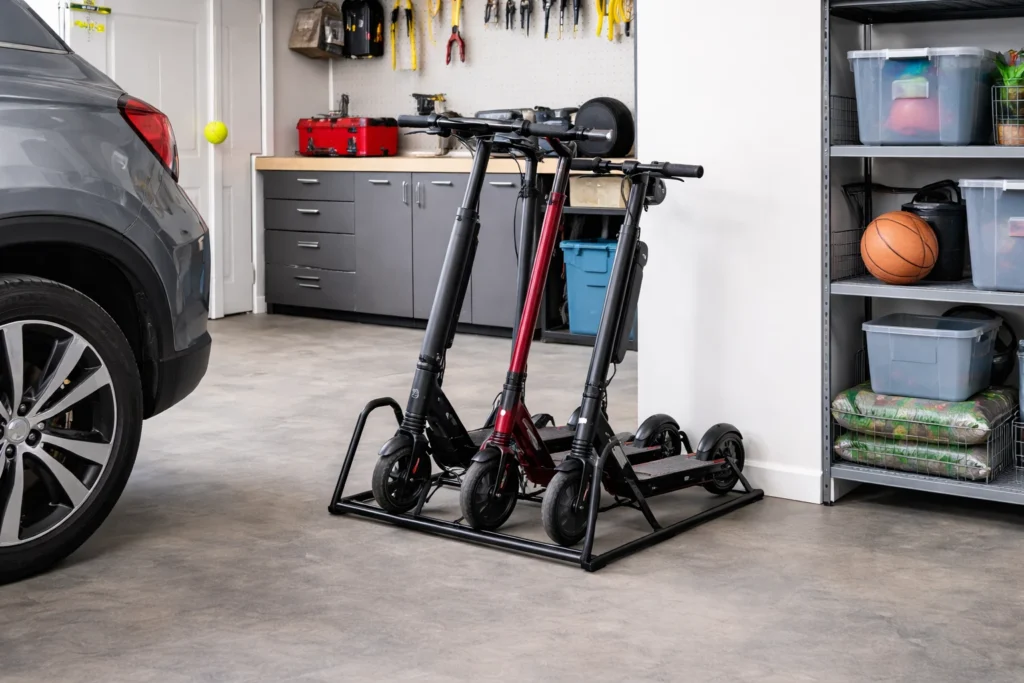 Garage Scooter Rack vs Wall Hooks Comparison 3