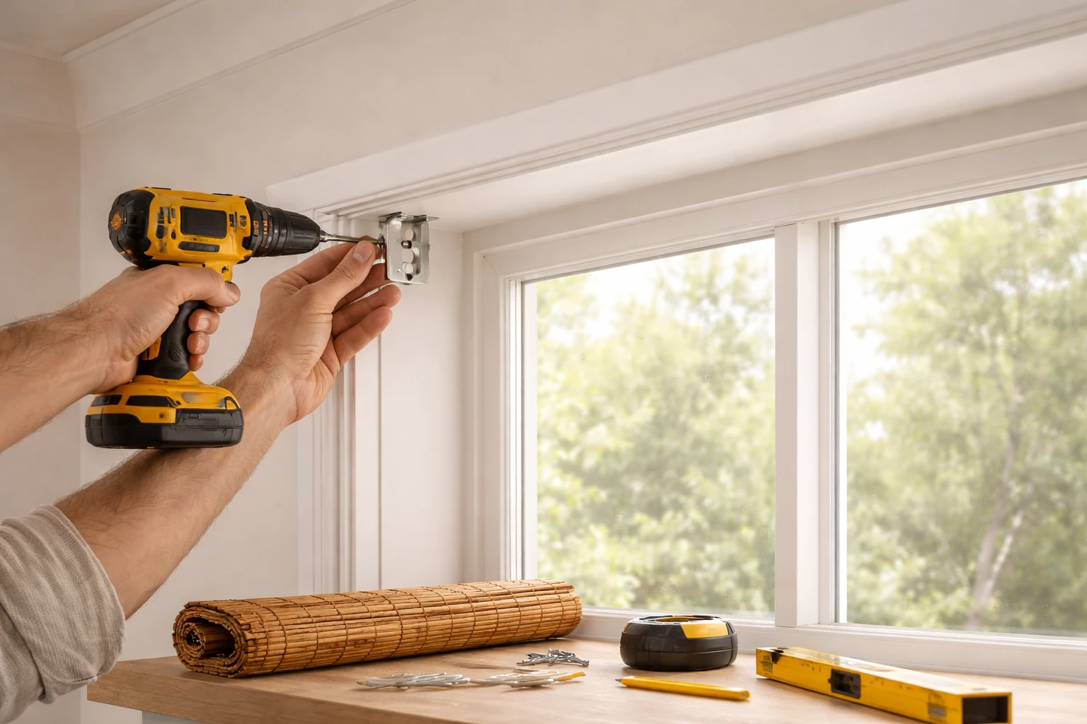 How to Hang Bamboo Shades Inside Mount Installationt