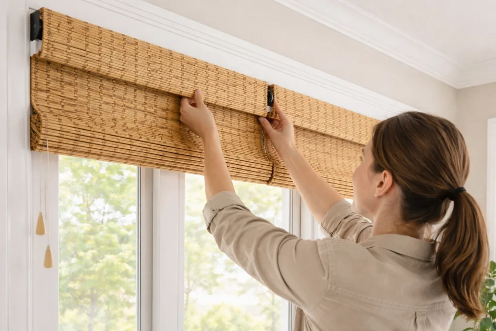How to Hang Bamboo Shades with Brackets 3