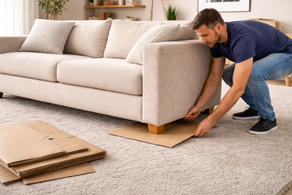 Move Heavy Furniture on Carpet Without Furniture Sliders 3