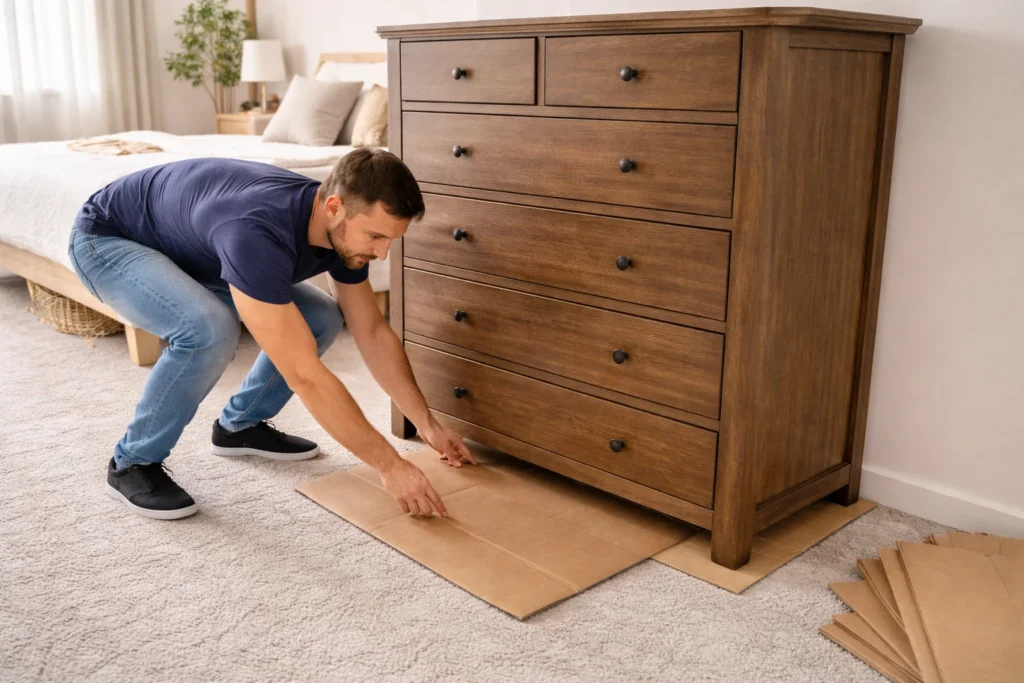 Move Heavy Furniture on Carpet Without Furniture Sliders 4