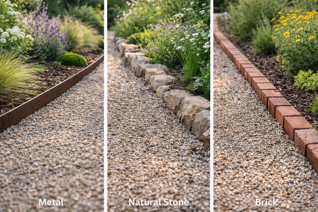 best edging materials for gravel garden paths 2