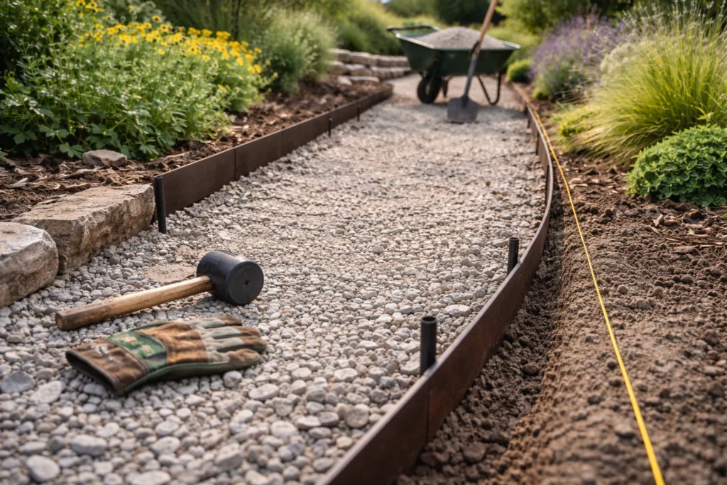 best edging materials for gravel garden paths 3