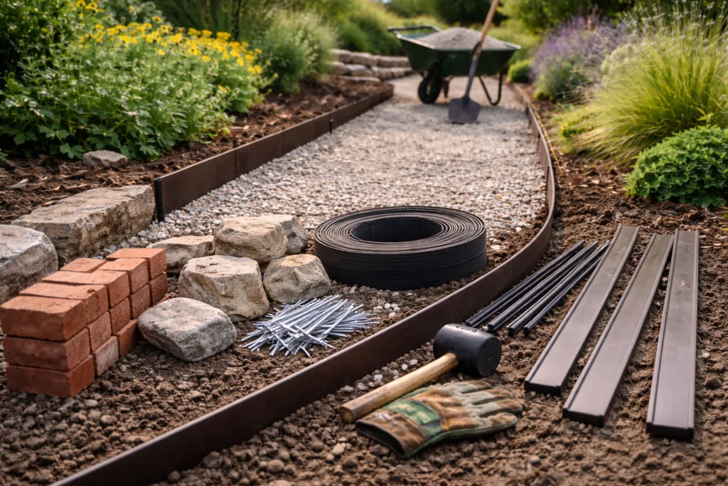 best edging materials for gravel garden paths 4