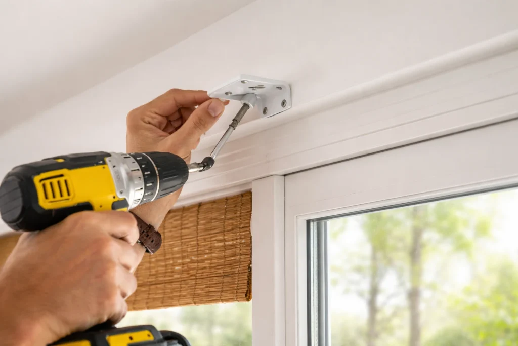 how to hang bamboo shades without drilling 2