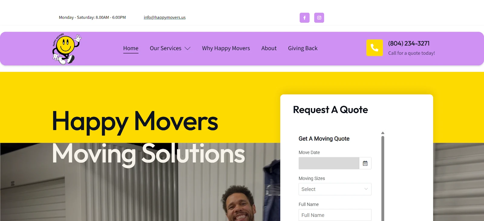 2) Happy Movers - Purpose-Driven Company with Same-Day and Last-Minute Move Support