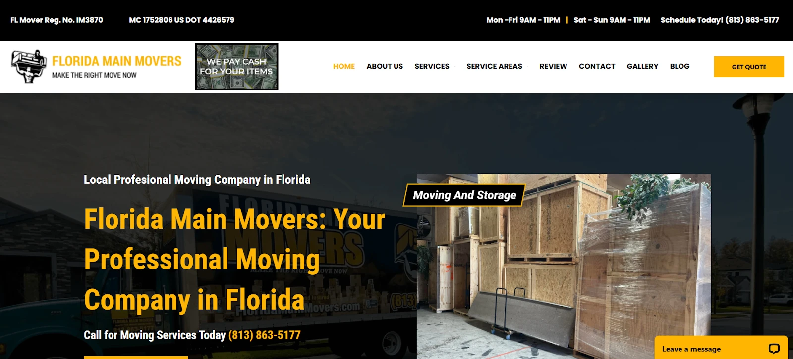 Florida Main Movers - Complimentary On-Site Estimates with Specialty Services