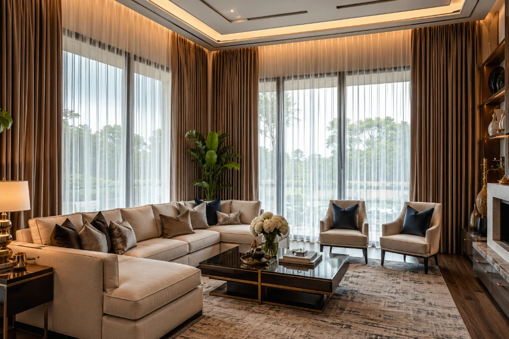 How Do Luxury Window Treatments Transform Living Room Spaces