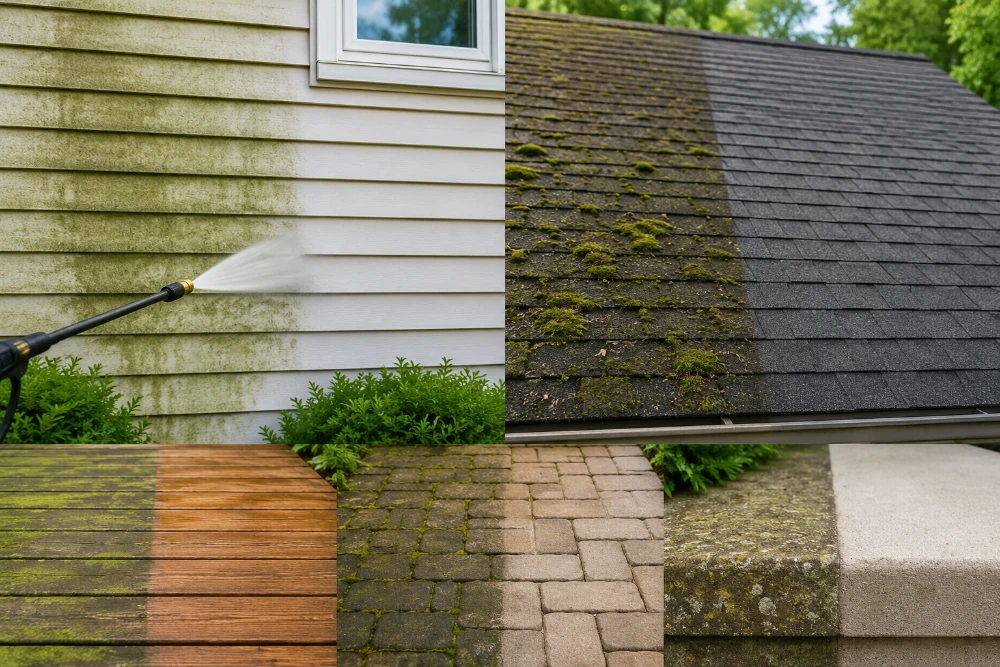 How to Remove Algae, Moss, and Lichen From Exterior Surfaces