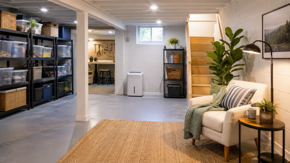 9 DIY Ways to Make a Basement Feel Brighter, Drier, and More Inviting