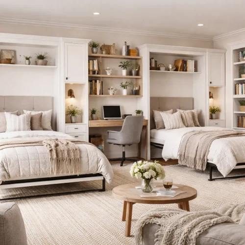 6 Simple and Cozy Design Ideas for Rooms With Twin Murphy Beds